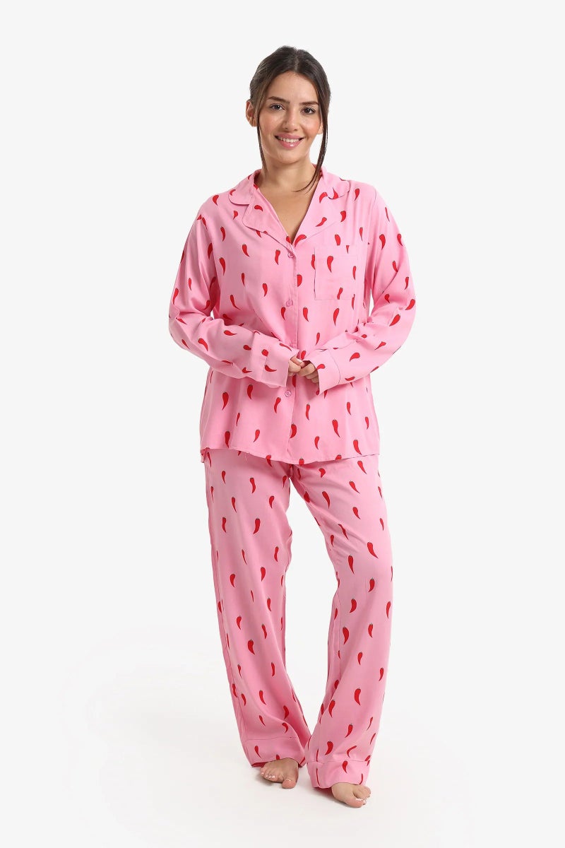 Carina Pepper Print Relaxed Pyjama Set - Image 1